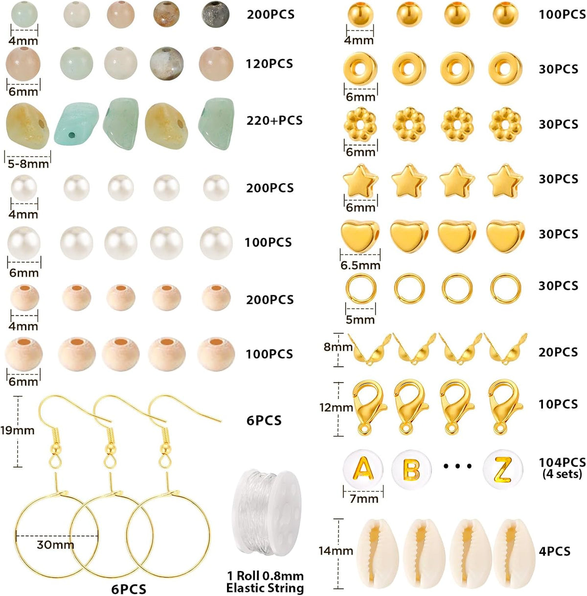 Jewelry Making Kit for Adults, 1562pcs Natural Stone Beads Bracelet Making