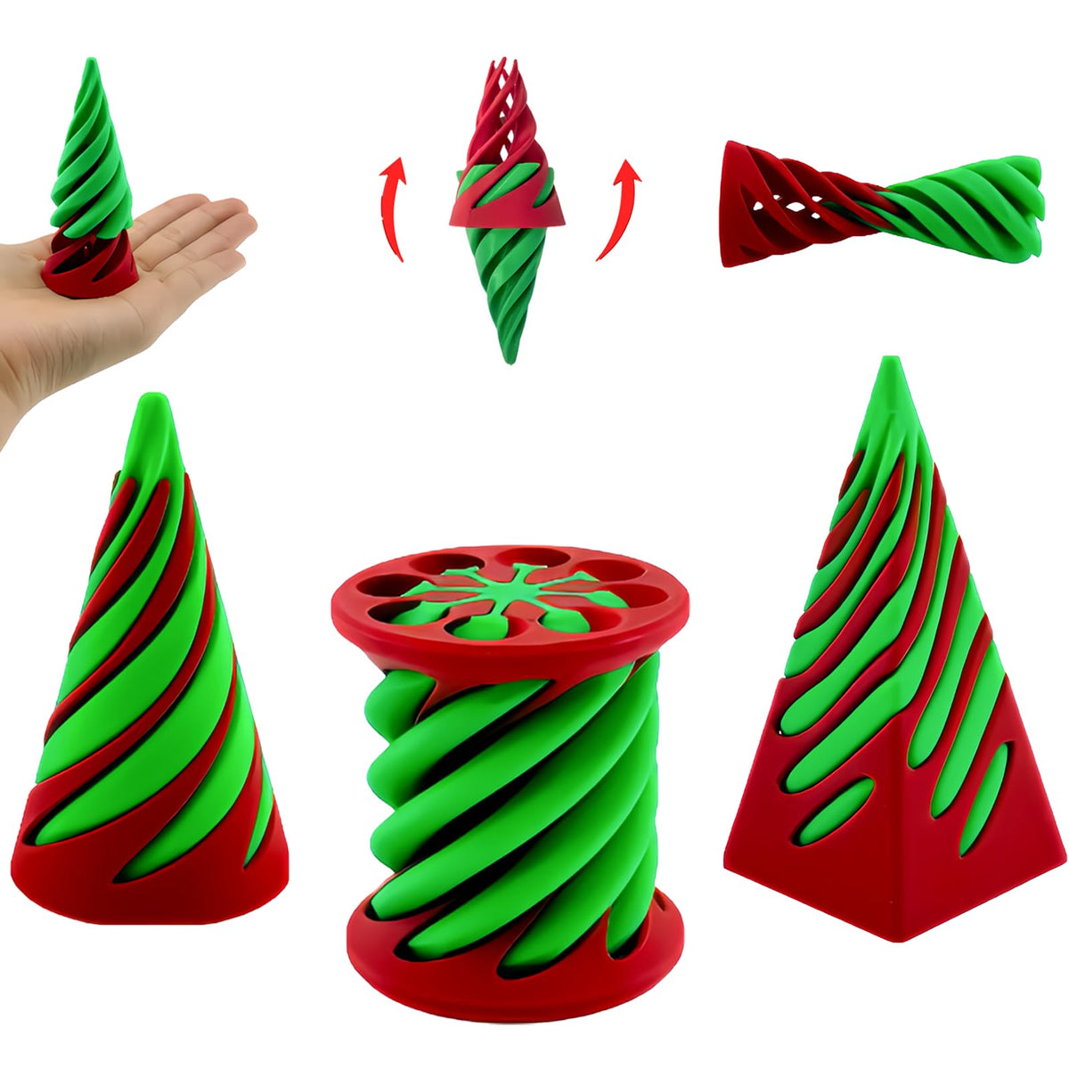 ajitxalr 3 Packs Impossible Cone,Spiral Cone Fidget Toy,Impossible Cones passthrough Impossible Pyramid for Relaxing,Spiral Fidget Toy passthrough Impossible Cone,Birthday for Adults & Kids