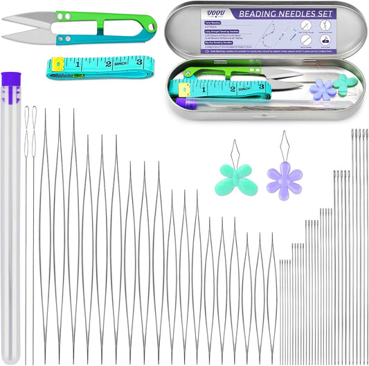 UOOU 86 Pcs Beading Needle Set, 6 Sizes Beading Needles for Seed Beads
