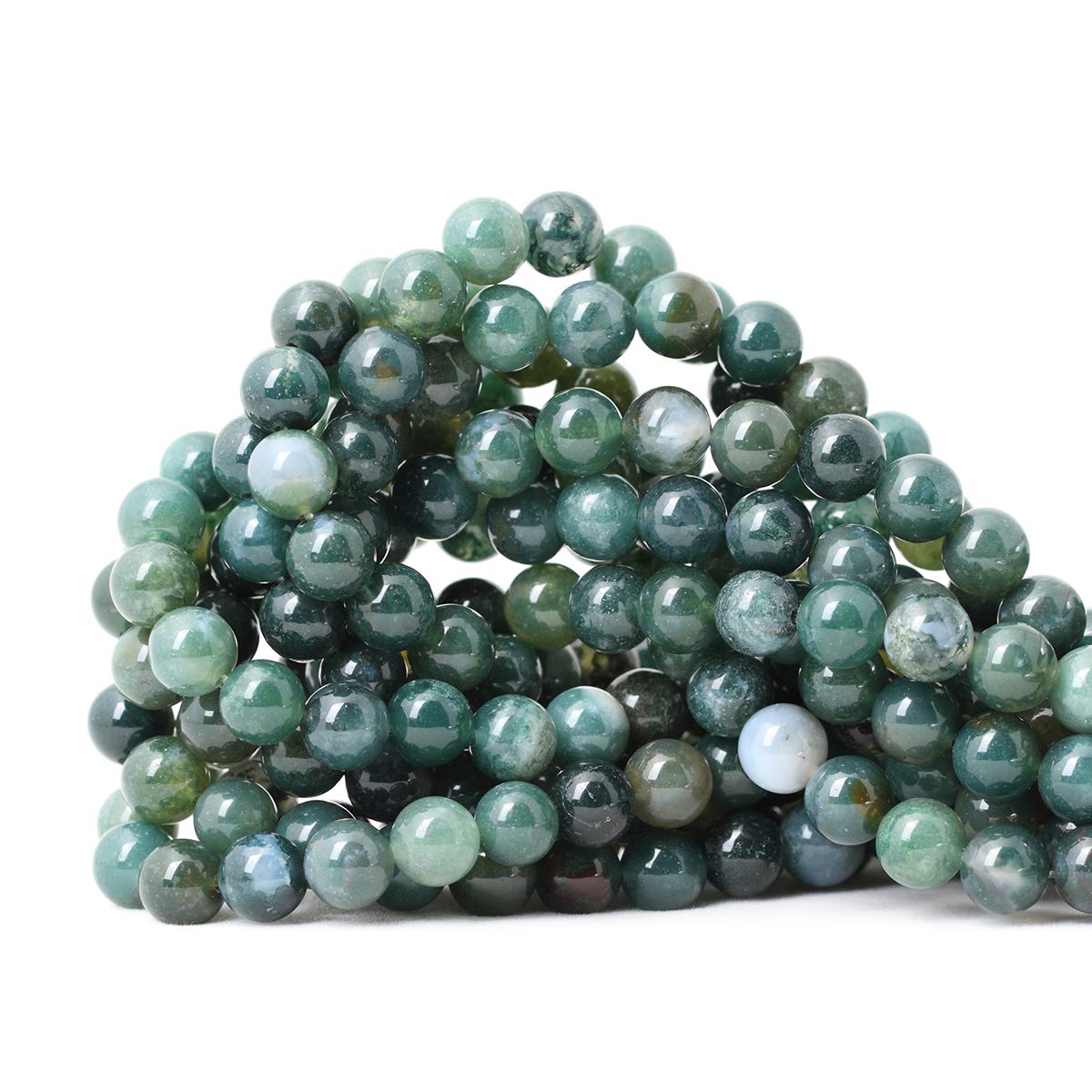 60PCS 6mm Natural Indian Agate Gemstone Round Loose Beads for Jewelry Making DIY 1 Strand 15"