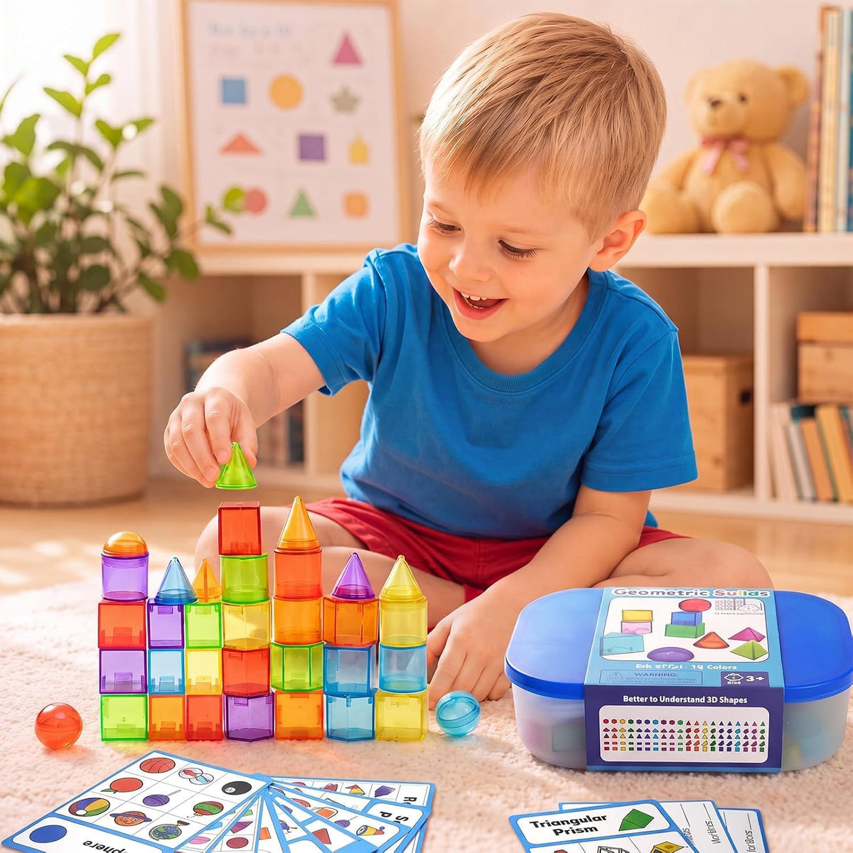 100 Pcs 3D Shapes for Teaching - Light Table Toys