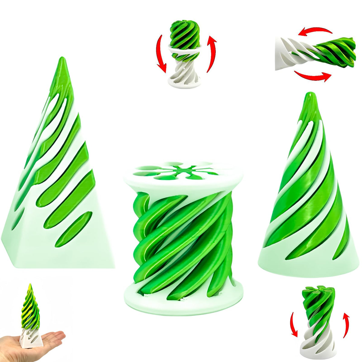 ajitxalr 3 Packs Impossible Cone,Spiral Cone Fidget Toy,Impossible Cones passthrough Impossible Pyramid for Relaxing,Spiral Fidget Toy passthrough Impossible Cone,Birthday for Adults & Kids