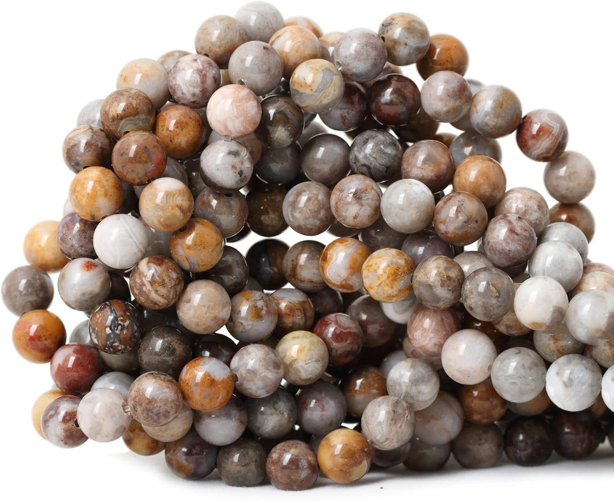 60PCS 6mm Natural Indian Agate Gemstone Round Loose Beads for Jewelry Making DIY 1 Strand 15"
