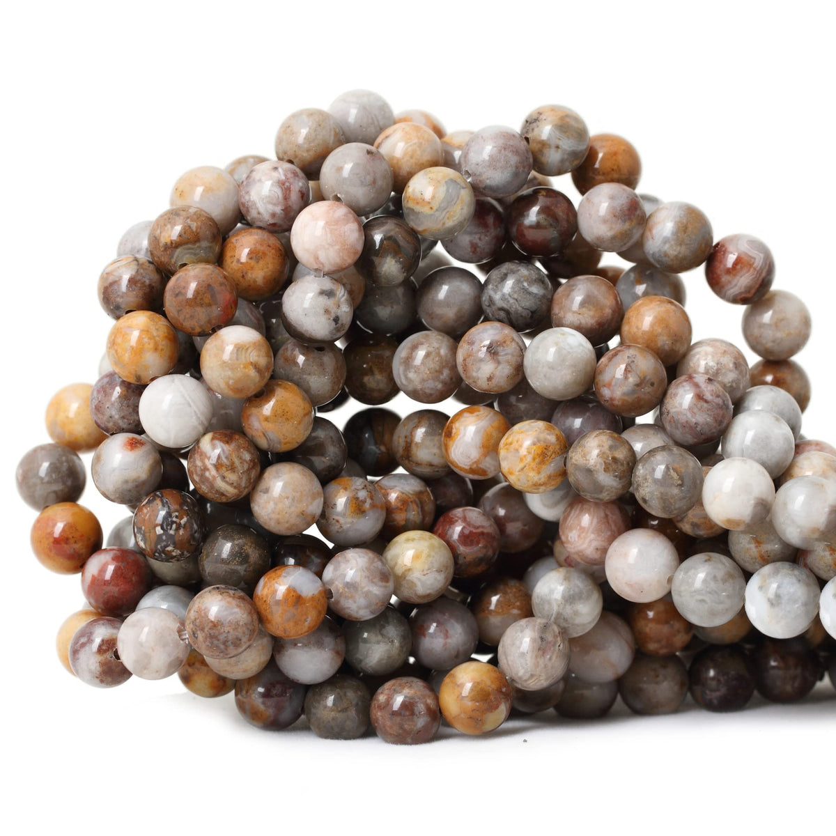 60PCS 6mm Natural Indian Agate Gemstone Round Loose Beads for Jewelry Making DIY 1 Strand 15"