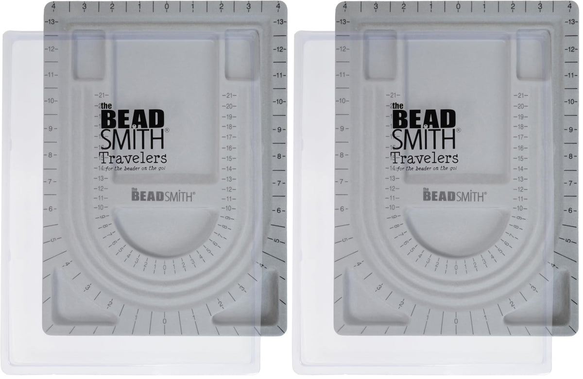 The Beadsmith Bead Board with Cover, Grey Flocked