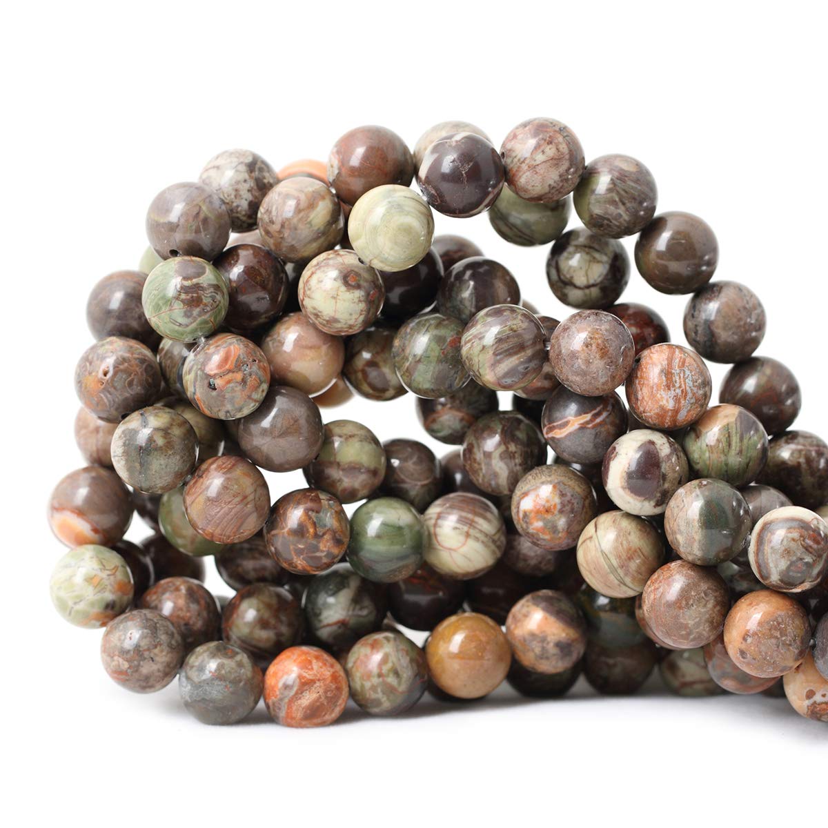 60PCS 6mm Natural Indian Agate Gemstone Round Loose Beads for Jewelry Making DIY 1 Strand 15"