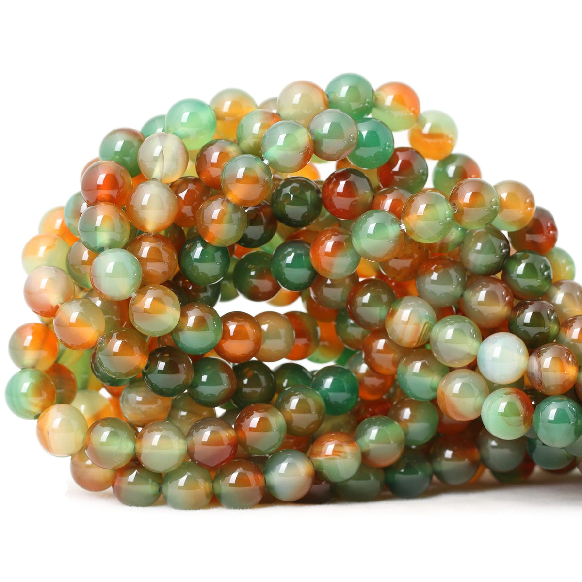 60PCS 6mm Natural Indian Agate Gemstone Round Loose Beads for Jewelry Making DIY 1 Strand 15"