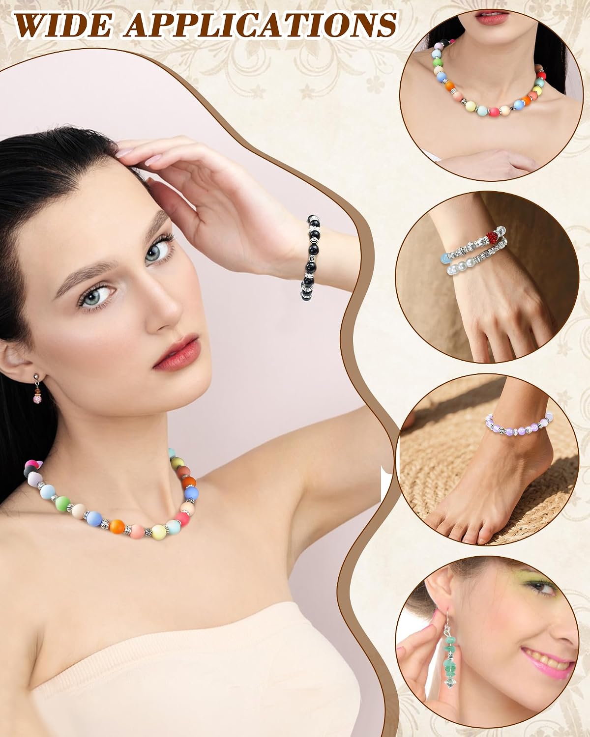 FIVEIZERO 309Pcs Antique Silver Spacer Beads for Jewelry Making