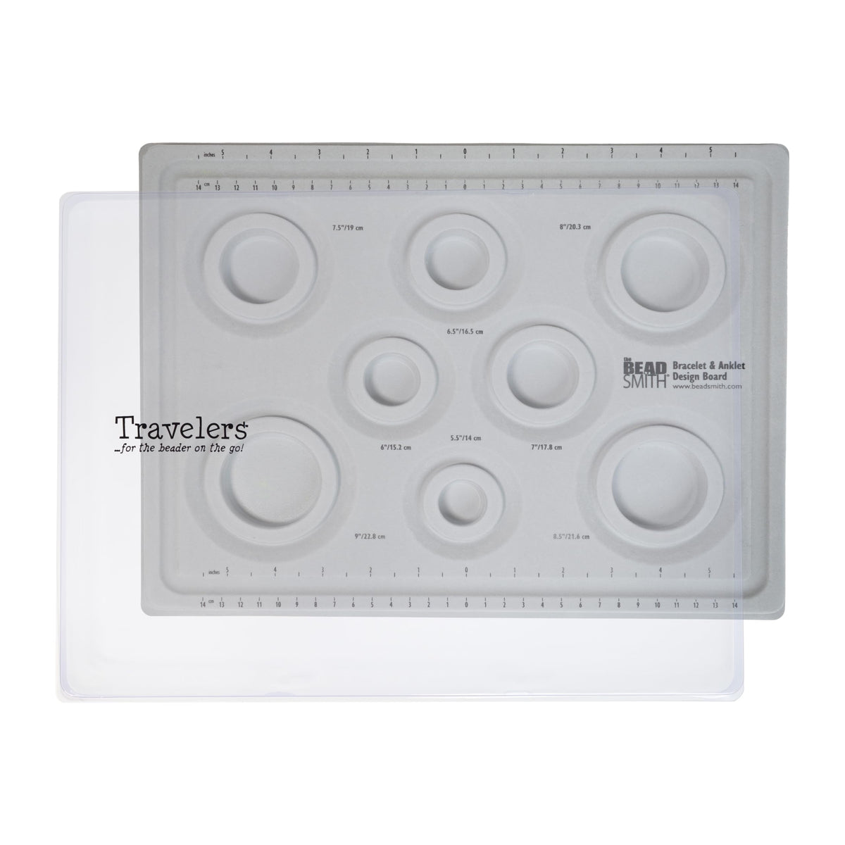 The Beadsmith Bead Board with Cover, Grey Flocked