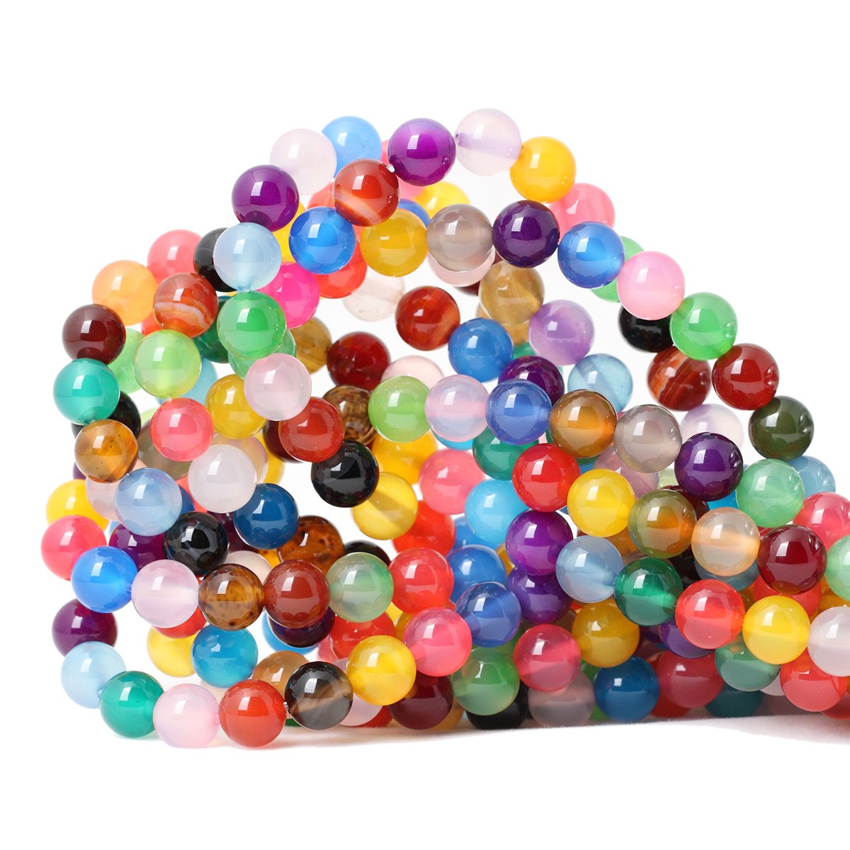 60PCS 6mm Natural Indian Agate Gemstone Round Loose Beads for Jewelry Making DIY 1 Strand 15"