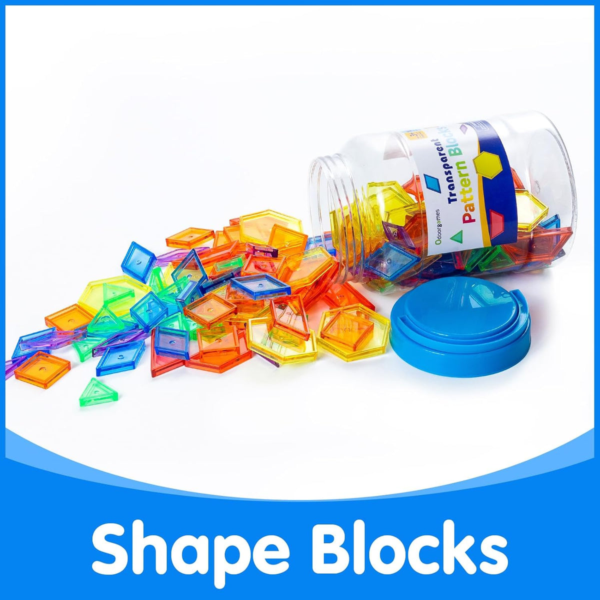 140 Pcs Translucent Pattern Blocks - Light Table Manipulatives