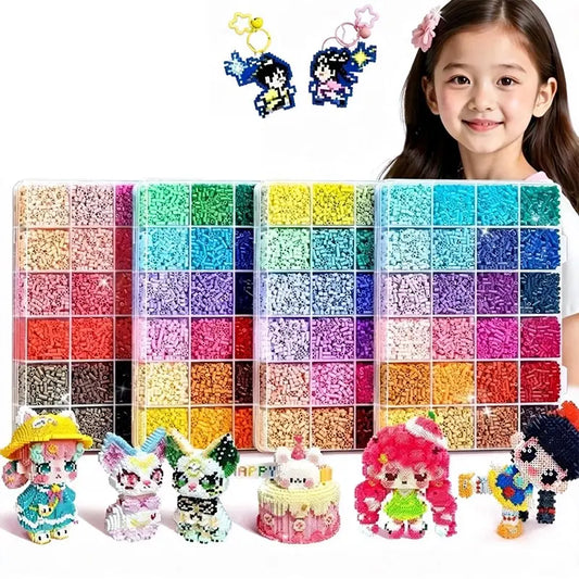 Complete DIY Perler beads Puzzle Kit, 2.6mm 3D Mard Puzzle Tools, Full Set Puzzle Materials, Boxed Puzzle Making Supplies, Creative Craft Kit, DIY Mixed Beads Assortment, Beading Making, Beaded Making Kit, Bead Kits