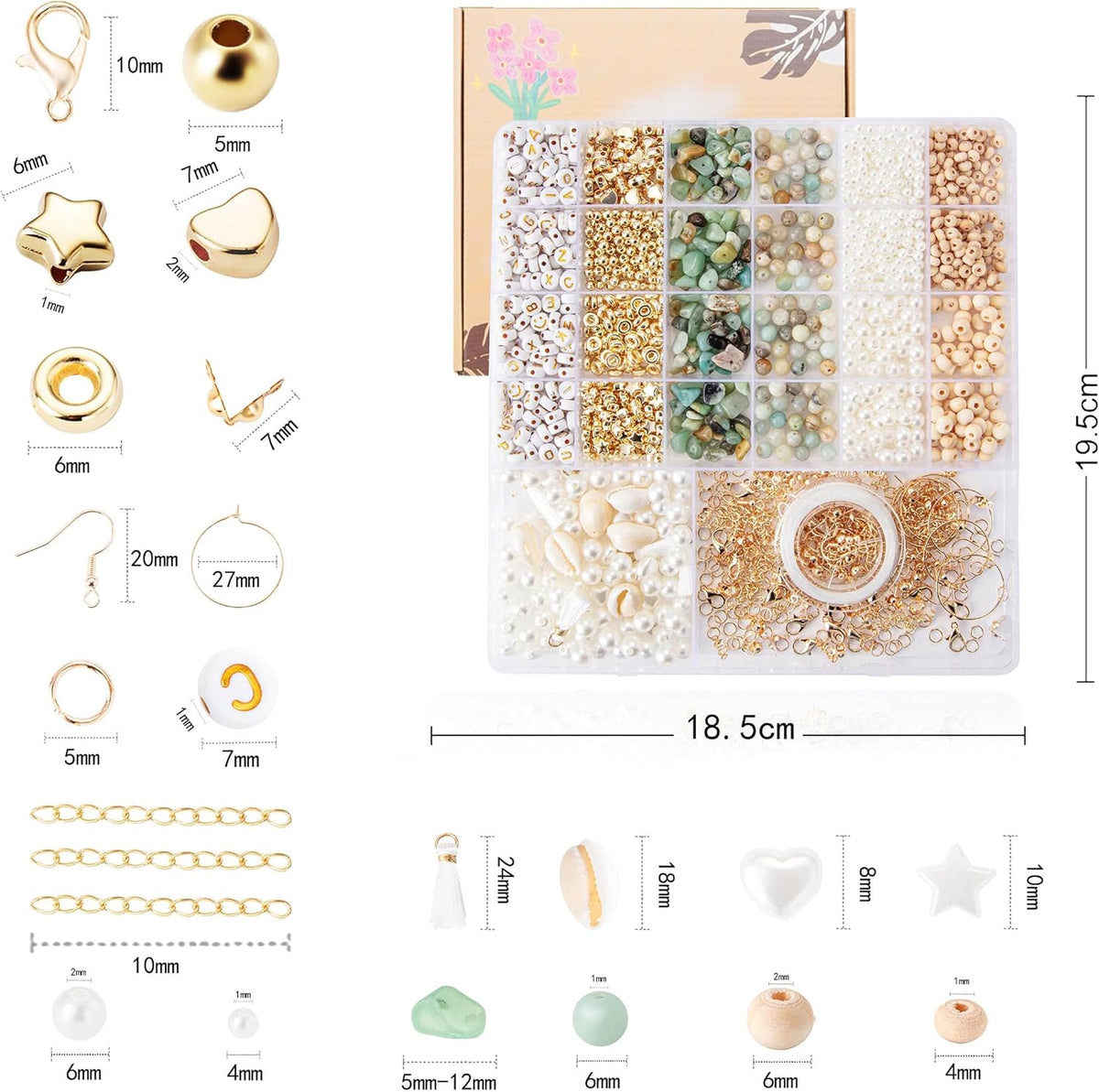 Xylise Jewelry Making Supplies Kit Natural Stone Beads for Irregular Natural Stone with for DIY Craft Bracelet Necklace Earrings for Adults (Amazonian)
