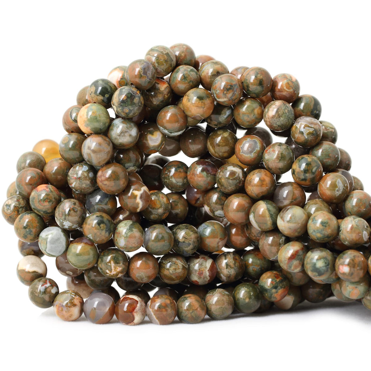 60PCS 6mm Natural Indian Agate Gemstone Round Loose Beads for Jewelry Making DIY 1 Strand 15"