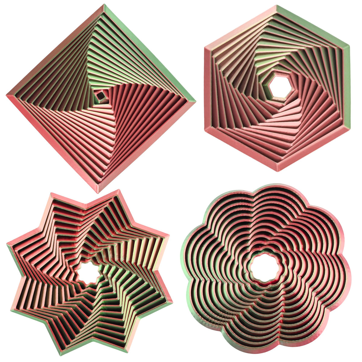 6 Pack 3D Printed Geometric Fidget Toys Multicolor Desk Set