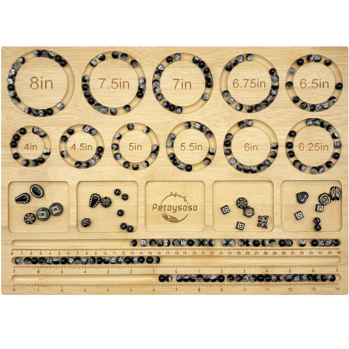 Petoysoso Bead Boards for Jewelry Making, Bamboo Beading Board for Bracelet & Necklace, Jewelry Making Supplies,Bead Tray Supplies