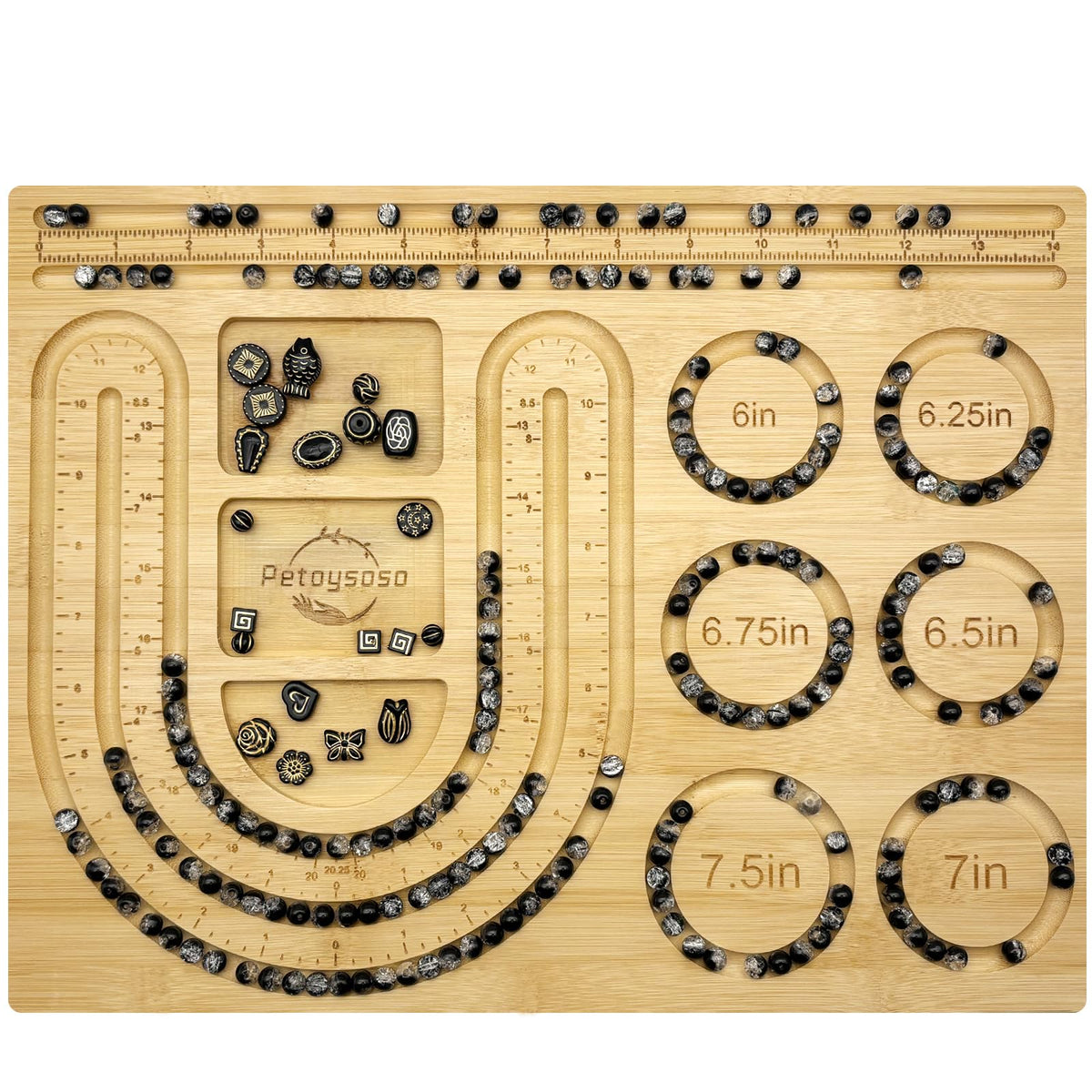 Petoysoso Bead Boards for Jewelry Making, Bamboo Beading Board for Bracelet & Necklace, Jewelry Making Supplies,Bead Tray Supplies