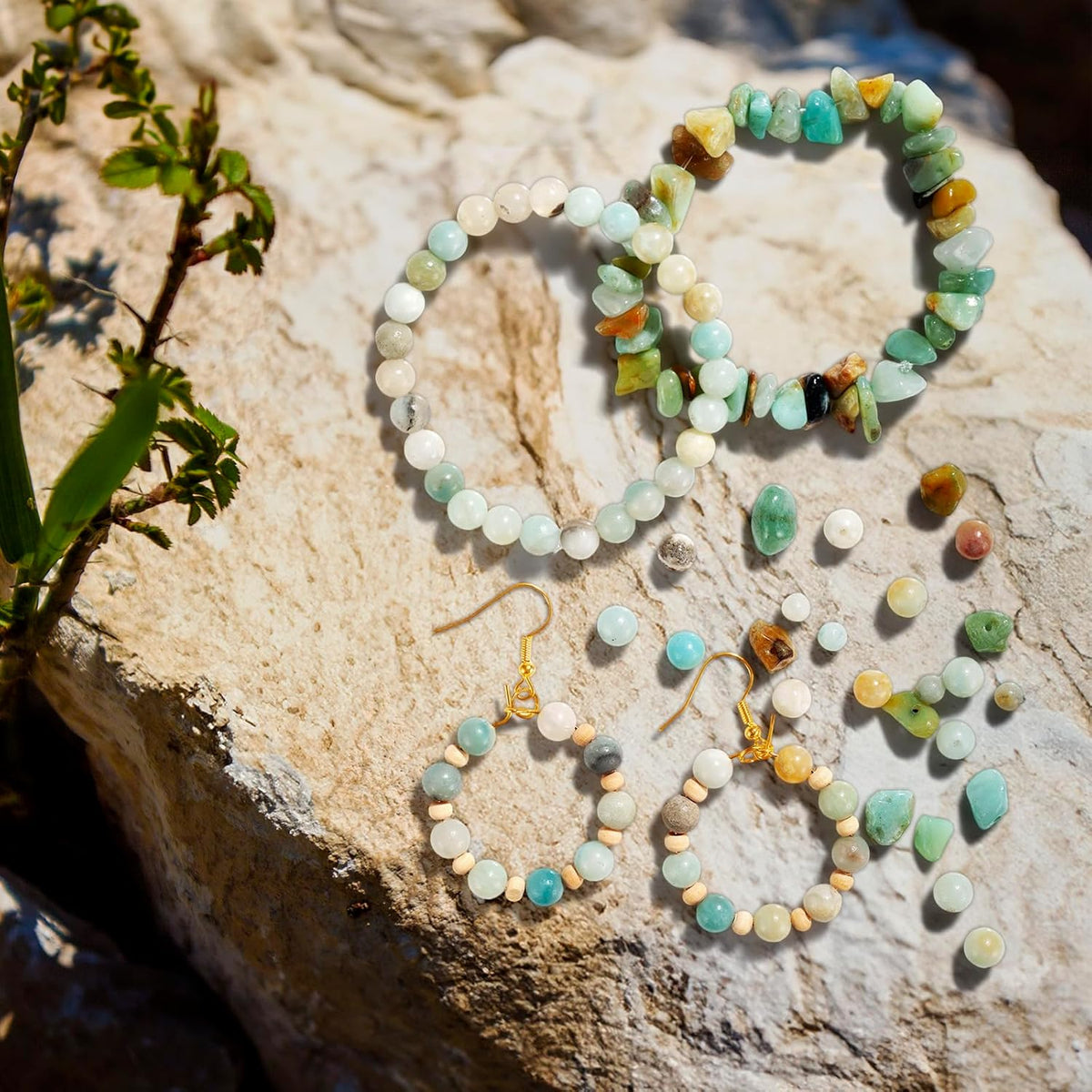 Jewelry Making Kit for Adults, 1562pcs Natural Stone Beads Bracelet Making