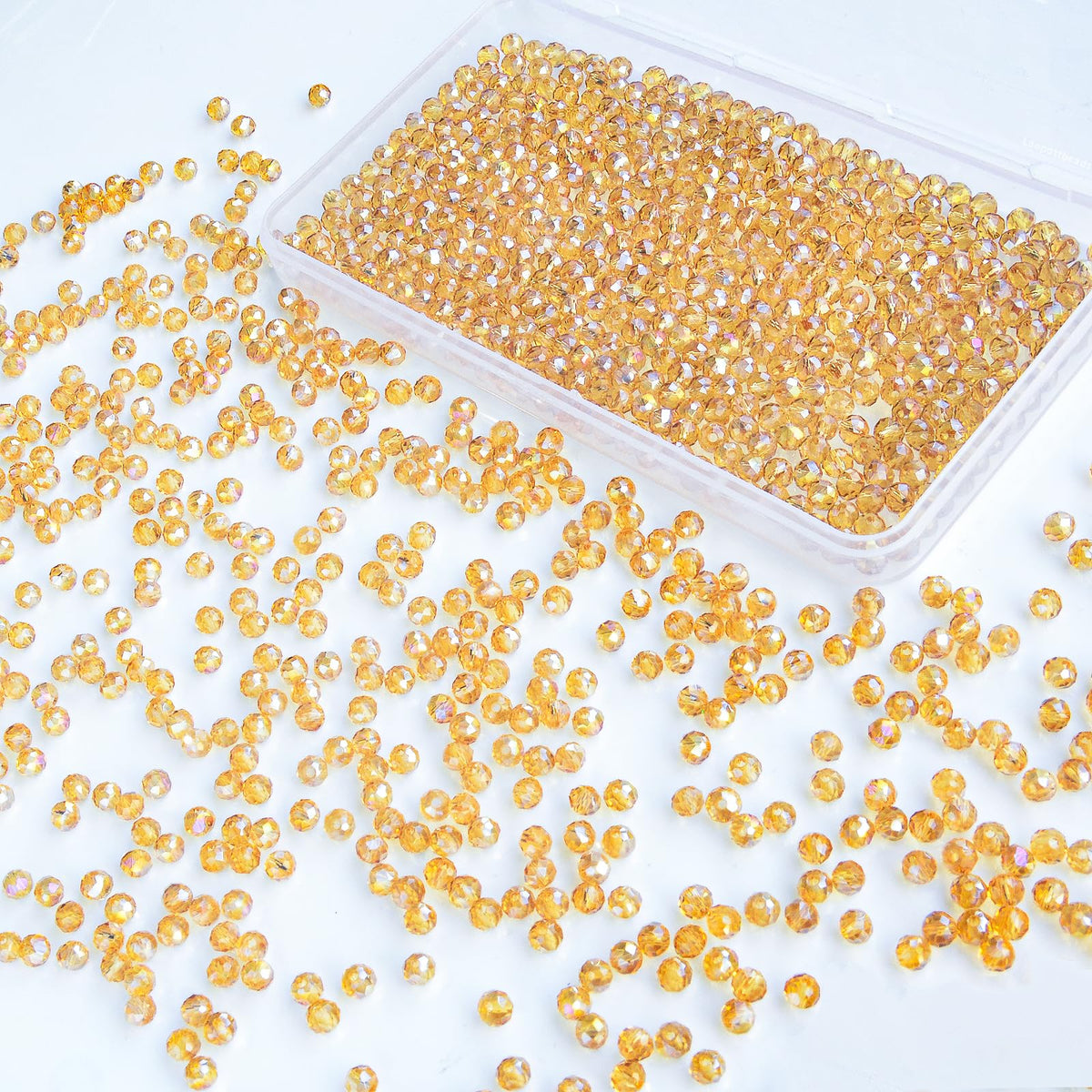 800Pcs 4/6/8/10mm Crystal Glass Beads for Jewelry Making Beads for Bracelets Necklace Pendants Making Supplies(Silver Champagne)