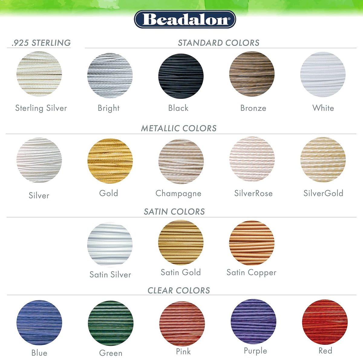 Beadalon 7-Strand Stainless Steel Beading Wire, .015 in / 0.38 mm - Bright