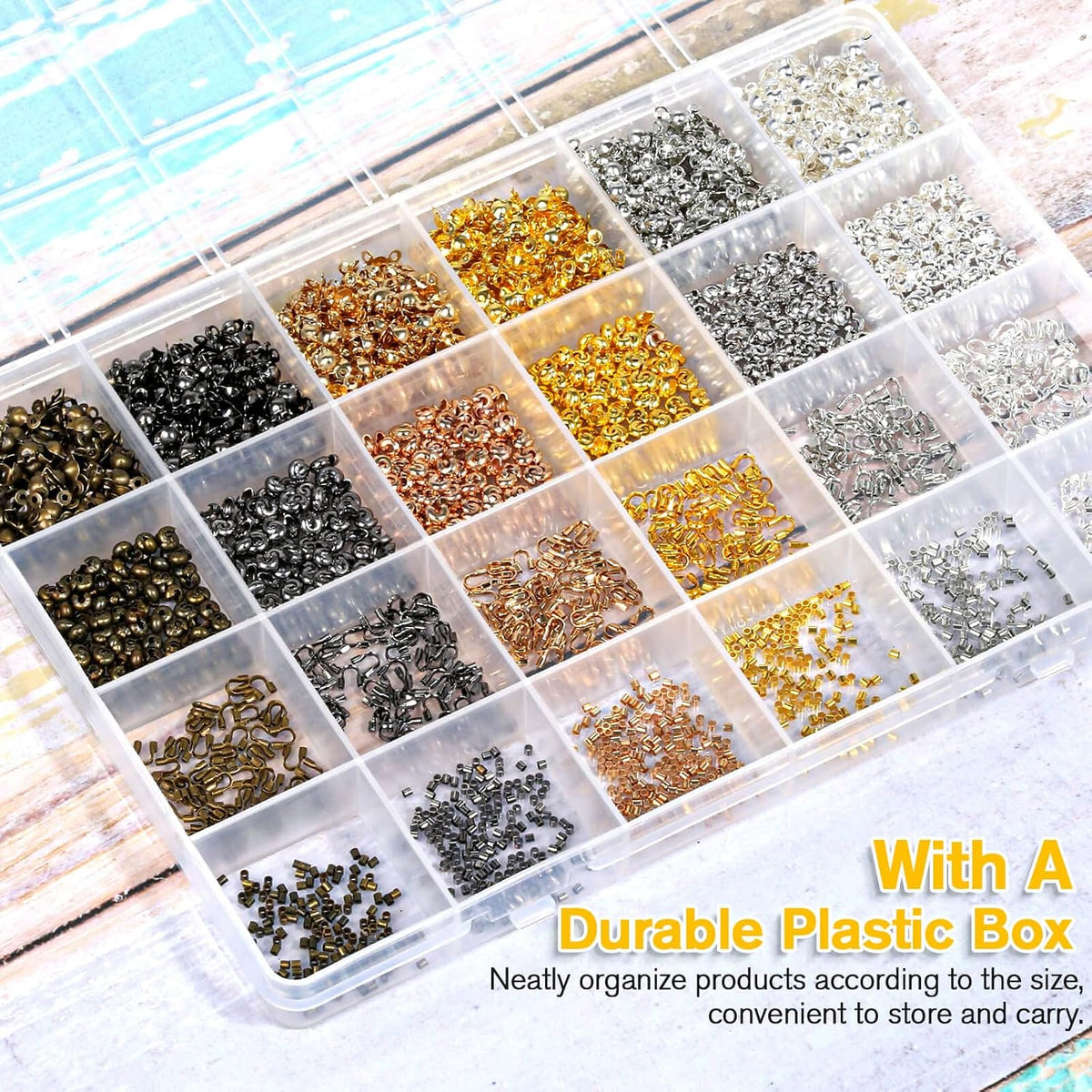Acejoz 2251 Pieces Crimp Beads for Jewelry Making, Knot Covers, Crimp Bead Covers, Crimp Tubes and Wire Guardians with Crimping Pliers for DIY Jewelry Bracelets Necklaces Making