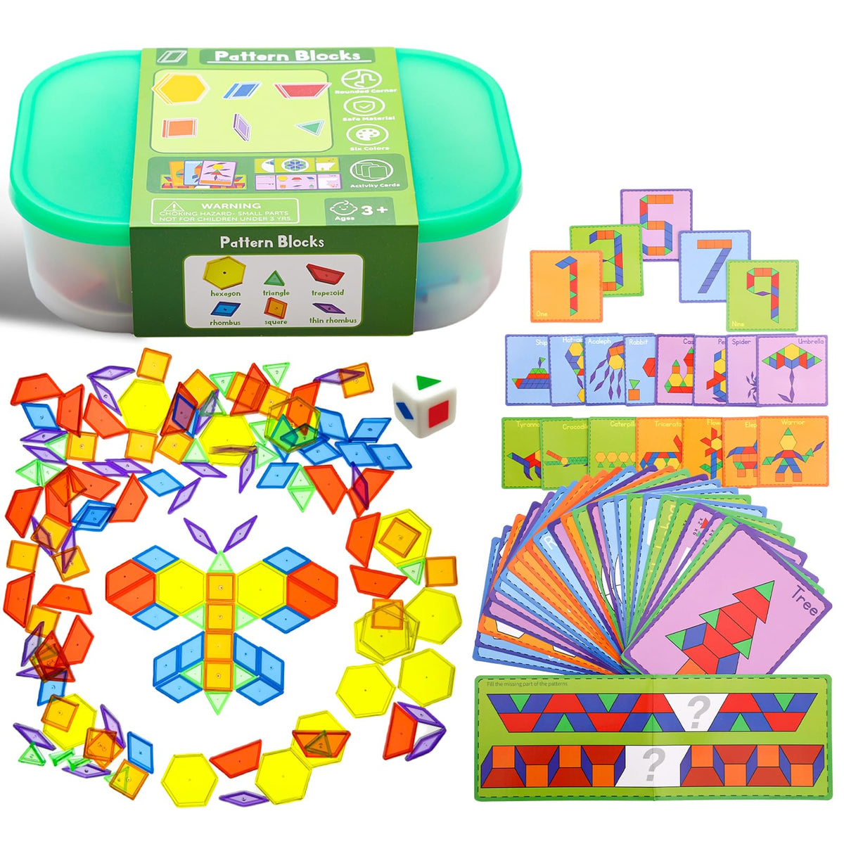100 Pcs 3D Shapes for Teaching - Light Table Toys