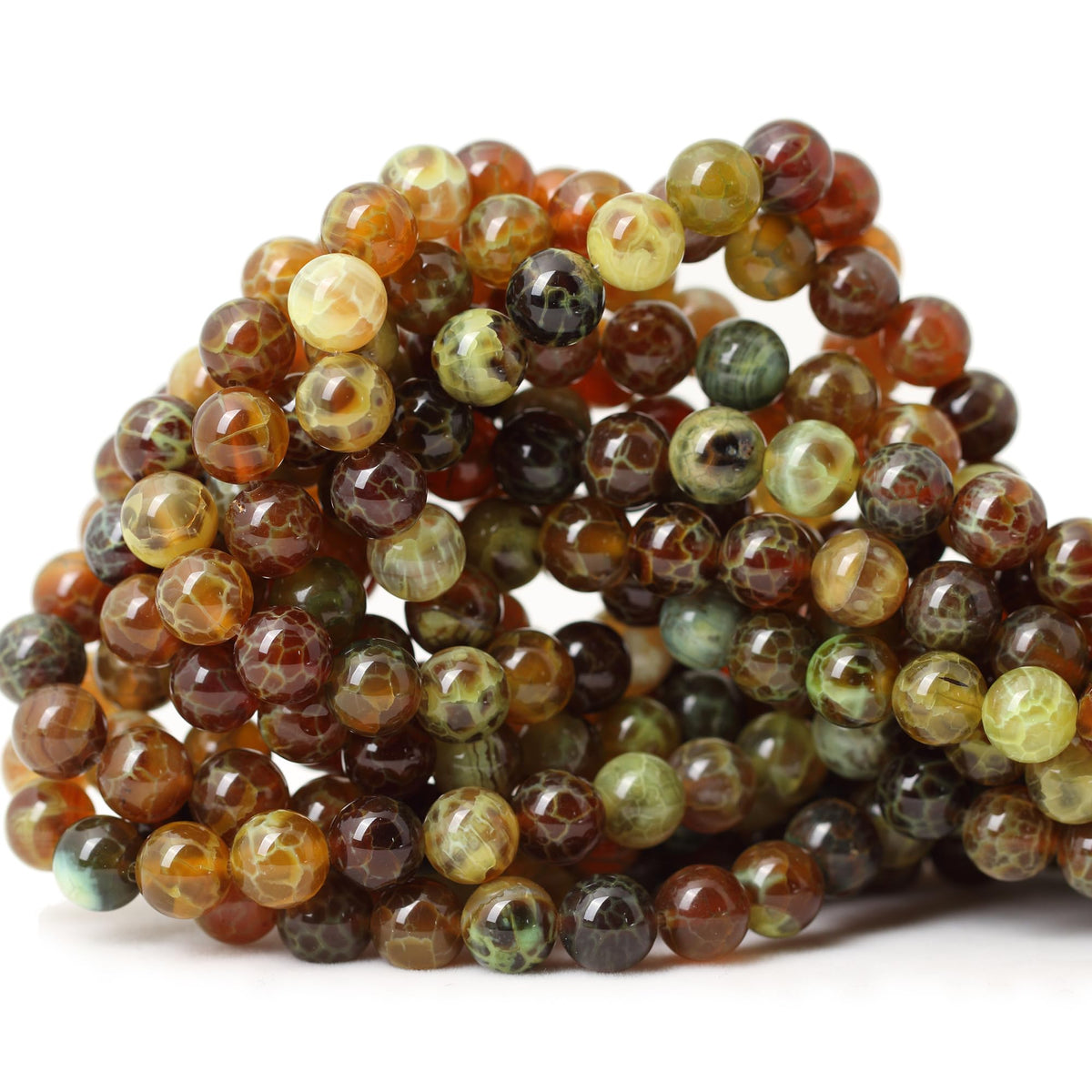 60PCS 6mm Natural Indian Agate Gemstone Round Loose Beads for Jewelry Making DIY 1 Strand 15"