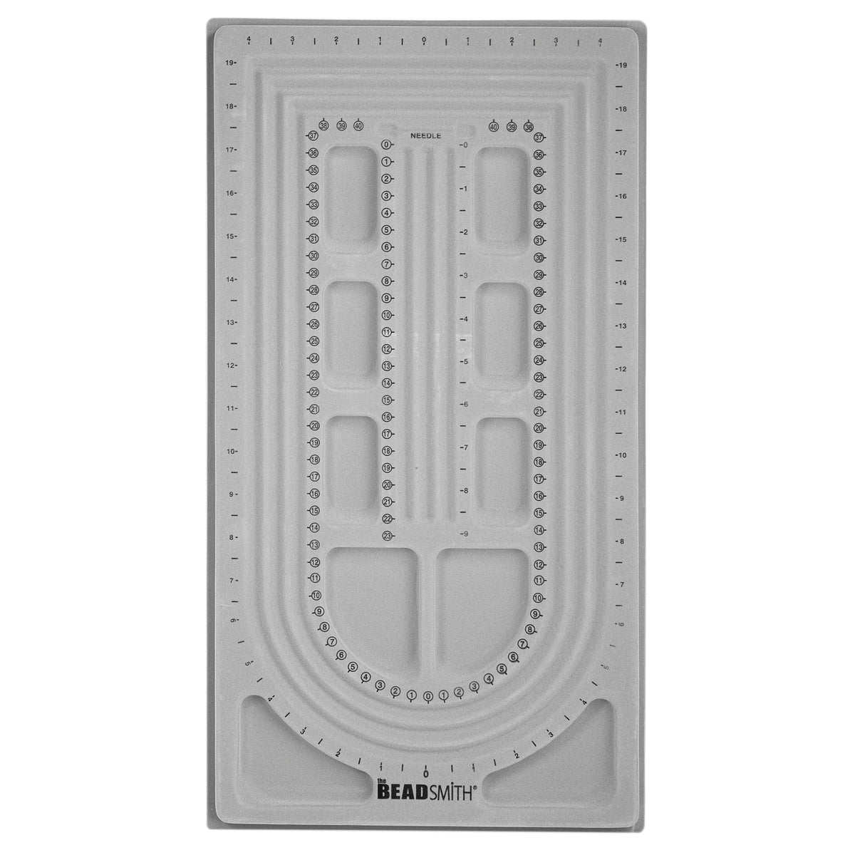 The Beadsmith Bead Board with Cover, Grey Flocked