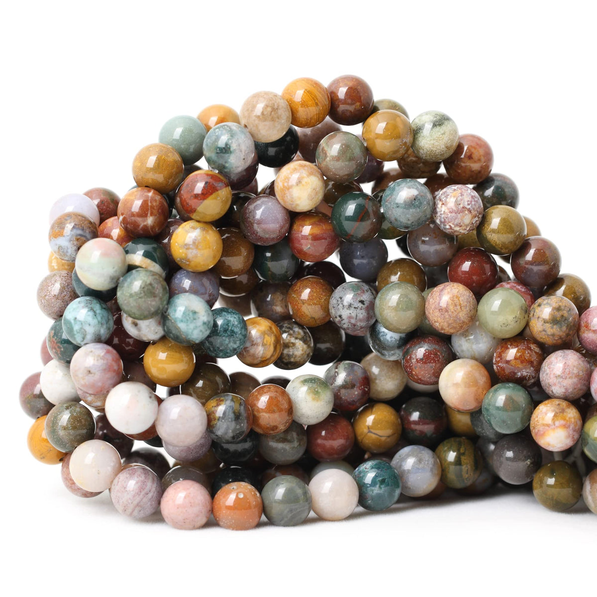 60PCS 6mm Natural Indian Agate Gemstone Round Loose Beads for Jewelry Making DIY 1 Strand 15"