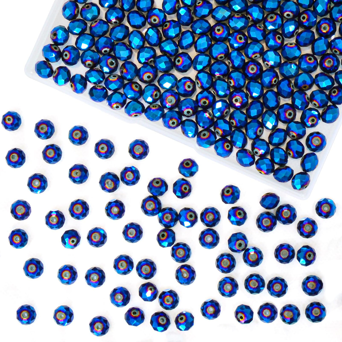 800Pcs 4/6/8/10mm Crystal Glass Beads for Jewelry Making Beads for Bracelets Necklace Pendants Making Supplies(Silver Champagne)