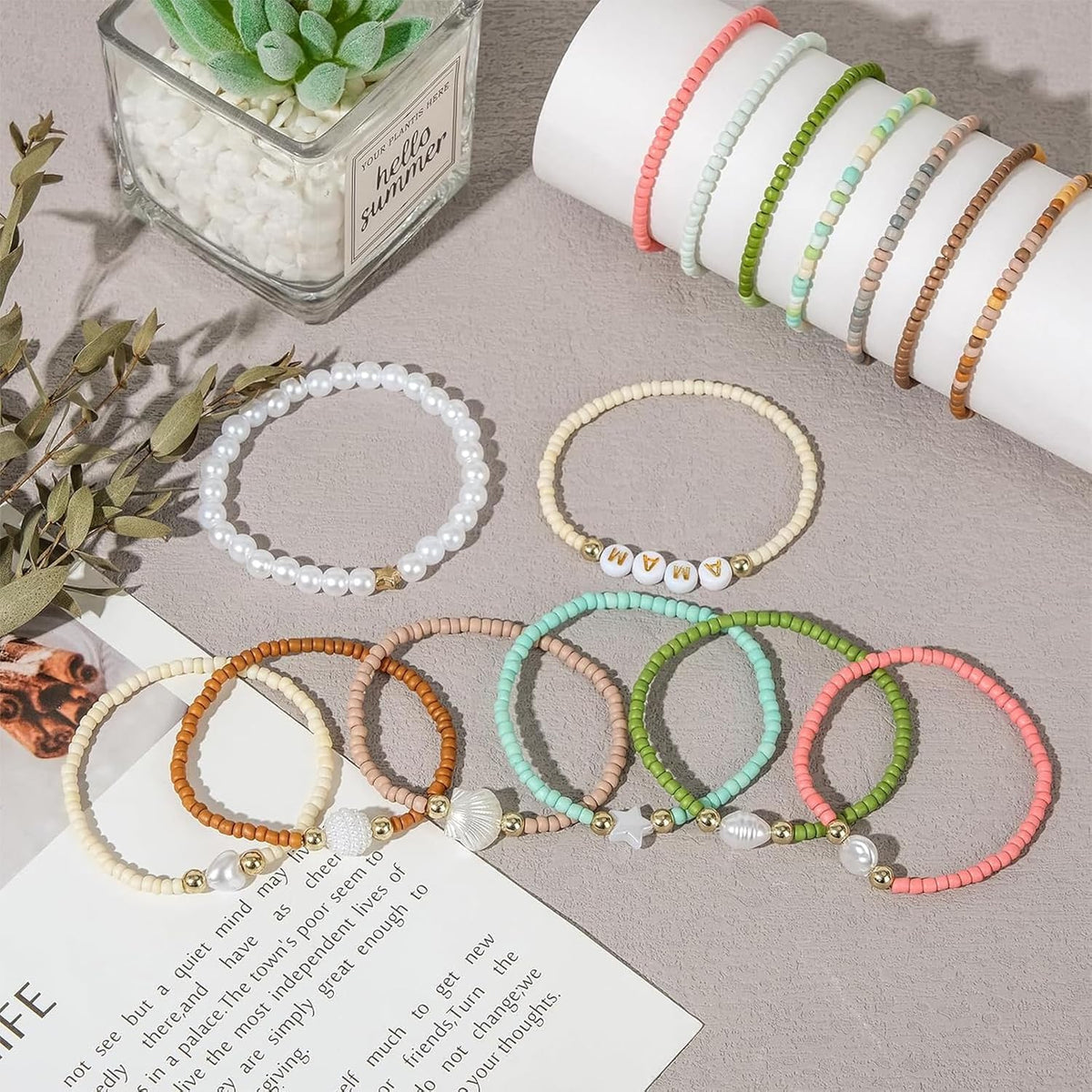 TEXGIZRLY 3mm Seed Beads for Jewelry Making Bracelet Making Kit Adults
