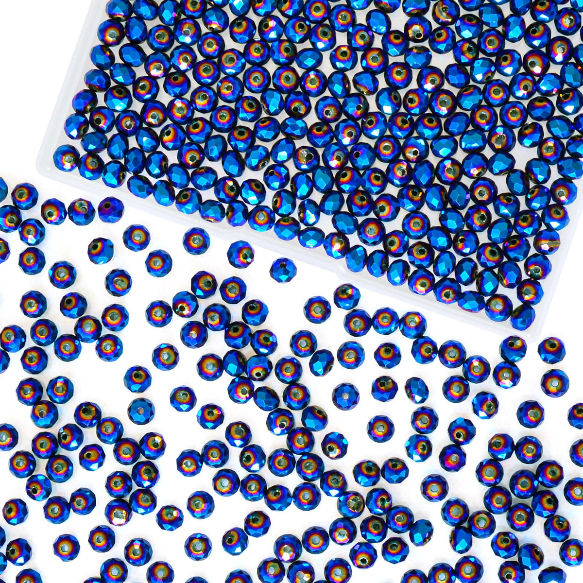 800Pcs 4/6/8/10mm Crystal Glass Beads for Jewelry Making Beads for Bracelets Necklace Pendants Making Supplies(Silver Champagne)