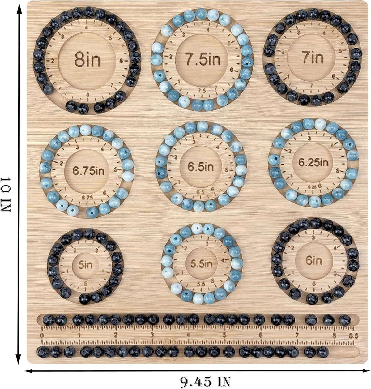 Petoysoso Bead Boards for Jewelry Making, Bamboo Beading Board for Jewelry Bracelet Making, Bracelet Bead Board, Bracelet Bead Board for Bracelet, Jewelry Making Supplies,Bead Tray 5" to 8"