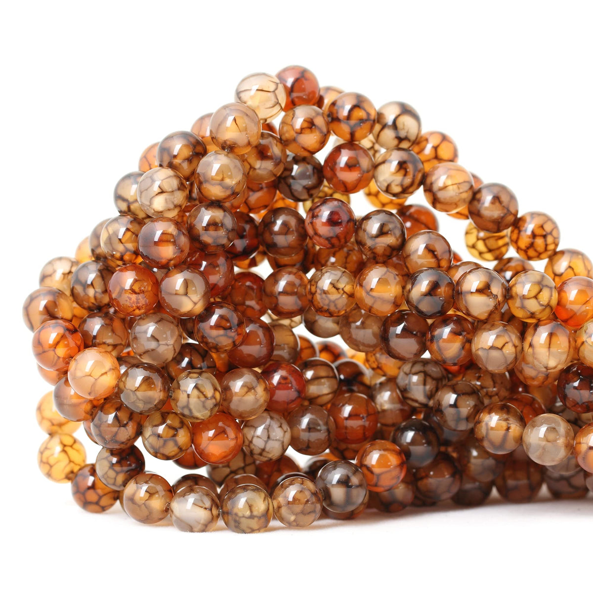 60PCS 6mm Natural Indian Agate Gemstone Round Loose Beads for Jewelry Making DIY 1 Strand 15"