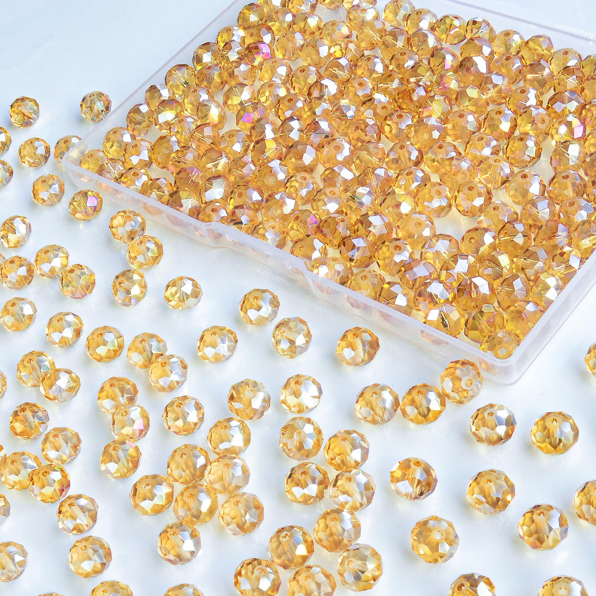 800Pcs 4/6/8/10mm Crystal Glass Beads for Jewelry Making Beads for Bracelets Necklace Pendants Making Supplies(Silver Champagne)