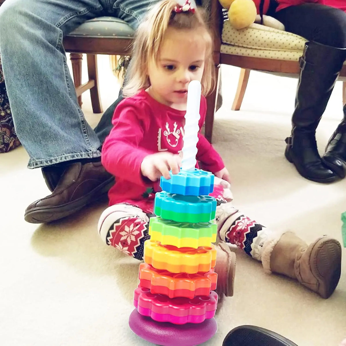 Rotating Stacking Toy, 1 Set Colorful Spinning Stacker, Early Education Educational Toy, Interactive Learning Toy for Kids, Multi-Activity Playset, Learning Materials