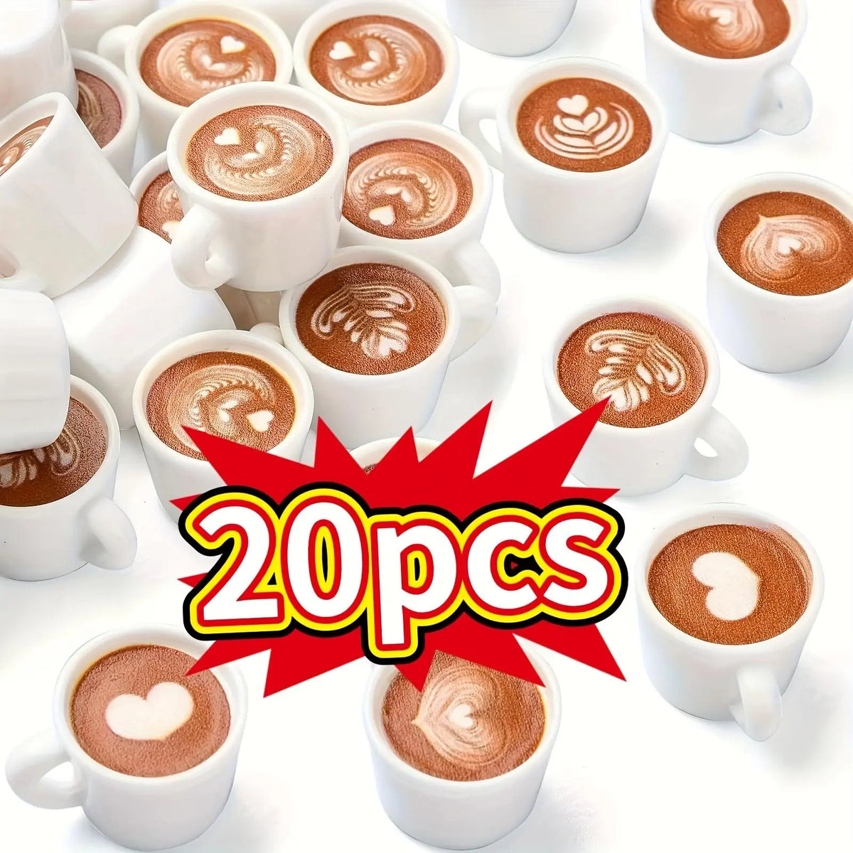 Latte Art Design Coffee Cup, Mini Coffee Cup Charms, DIY Jewelry Making, DIY Jewelry Accessories and Handmade Resin Pendants, Gift Packaging Supplies, DIY Jewelry Decoration, Charm Accessory, Diy With Charms, Crafts, Handmade Item