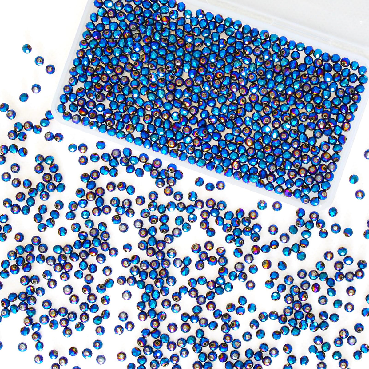 800Pcs 4/6/8/10mm Crystal Glass Beads for Jewelry Making Beads for Bracelets Necklace Pendants Making Supplies(Silver Champagne)