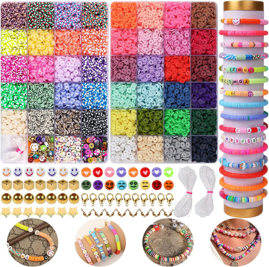 XSEINO 10000PCS Clay Beads Bracelet Making Kit,46Colors
