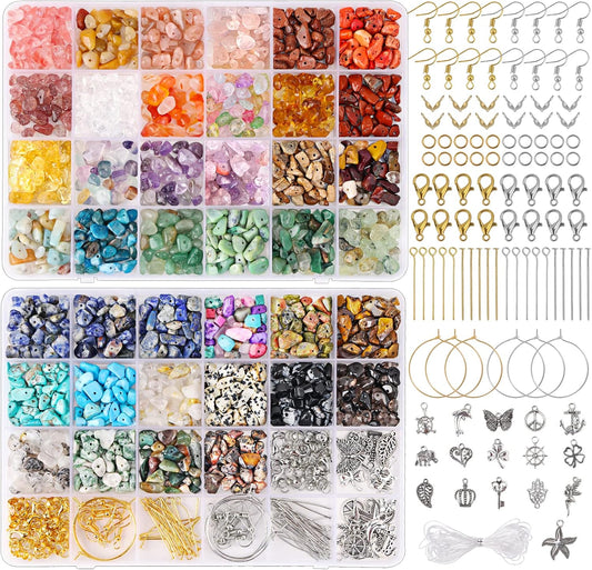 Quefe 40 Colors Crystal Beads for Jewelry Making Crystal and Gemstone