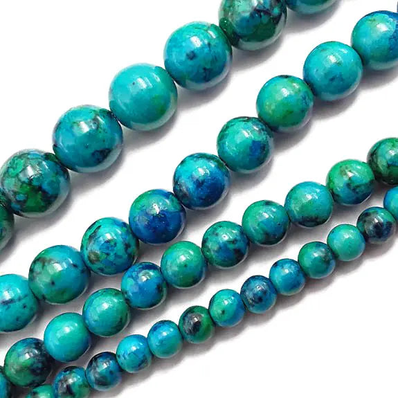 Azurite Smooth Round Beads 4mm 6mm 8mm 10mm 12mm 15.5" per Strand