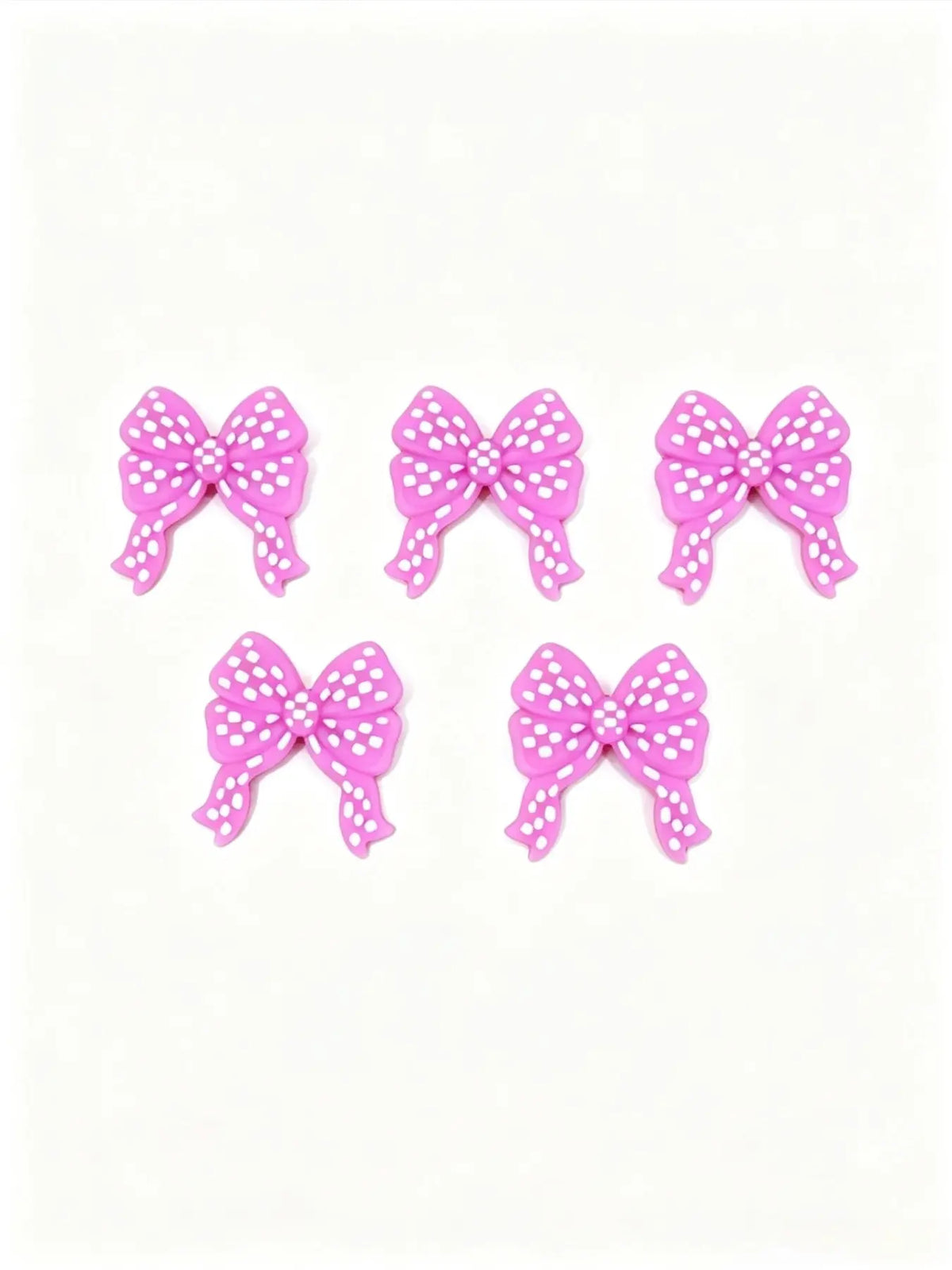 9pcs Polka Dot Bow Silicone Focal Beads, Colorful Bow Charms, DIY Beaded Pen Keychain Jewelry Making, Cute Craft Supplies, Beads For Crafts