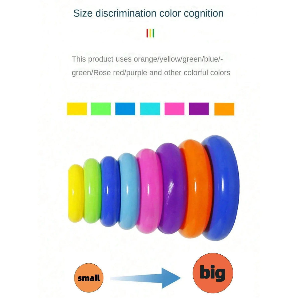 Unisex Yellow Duck Plastic Rainbow Stacking Rings & Circle Blocks Toy, Interactive Circle Toss Game, Classic Novelty Stress Relief Birthday Gift
