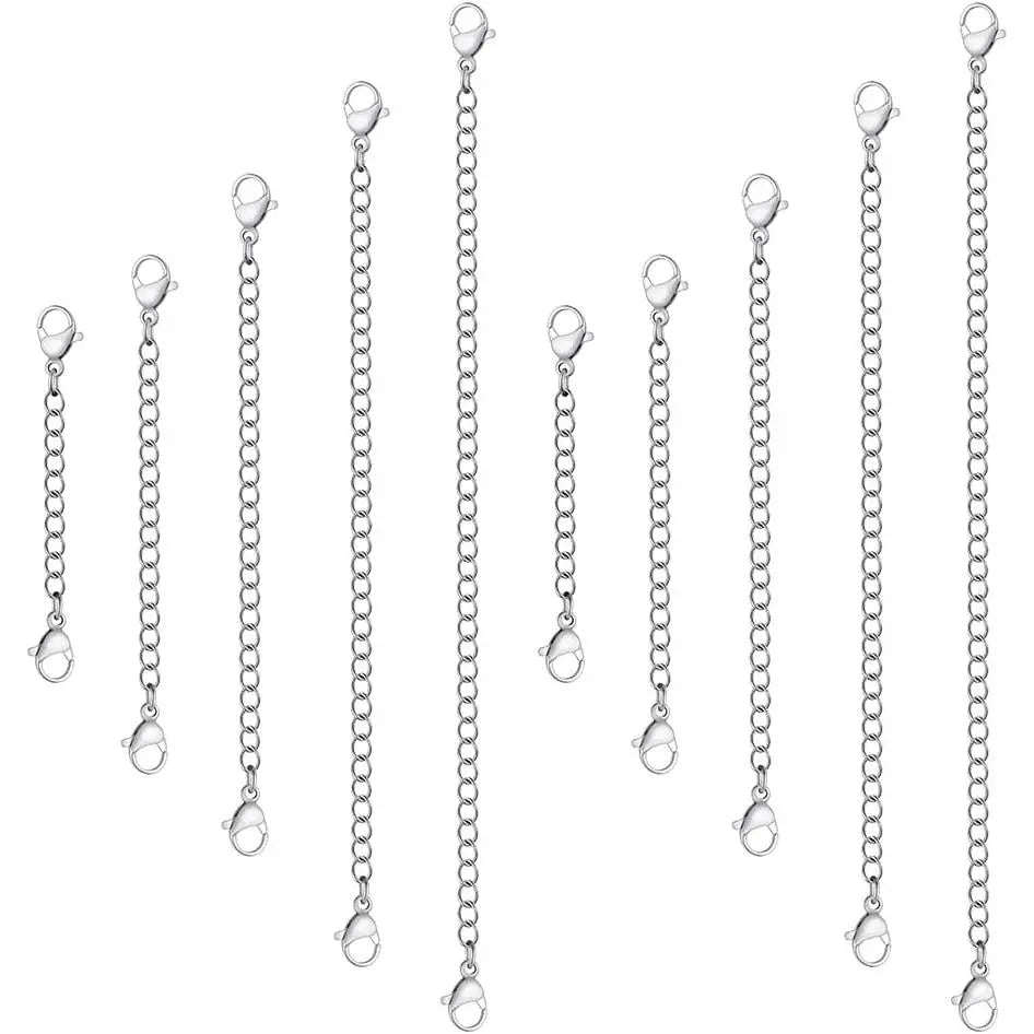 5 count  Stainless Steel Necklace Extender Chain Links  Lobster Necklace Extenders for Necklaces Bracelet Anklet Stainless Steel Chain Extenders for  Making (2in 3in 4in 5in 6in)