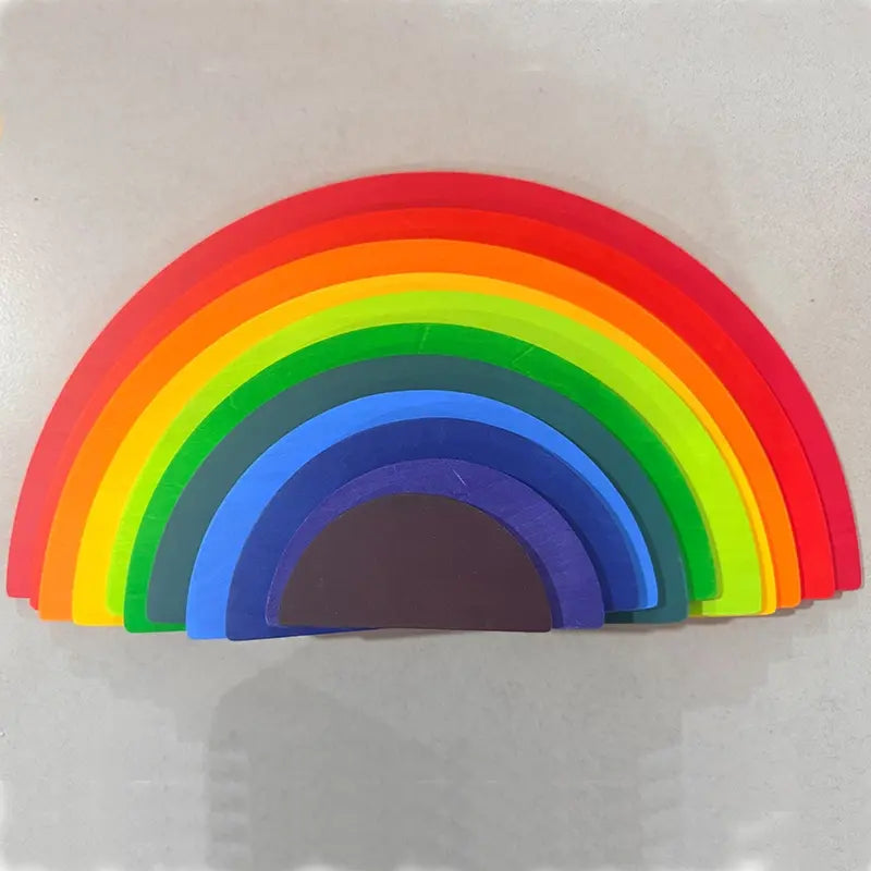 Wooden Rainbow Stacking Blocks for Kids, Montessori Educational Toy, Open-Ended Learning Toy, Gift for Children, Building Blocks