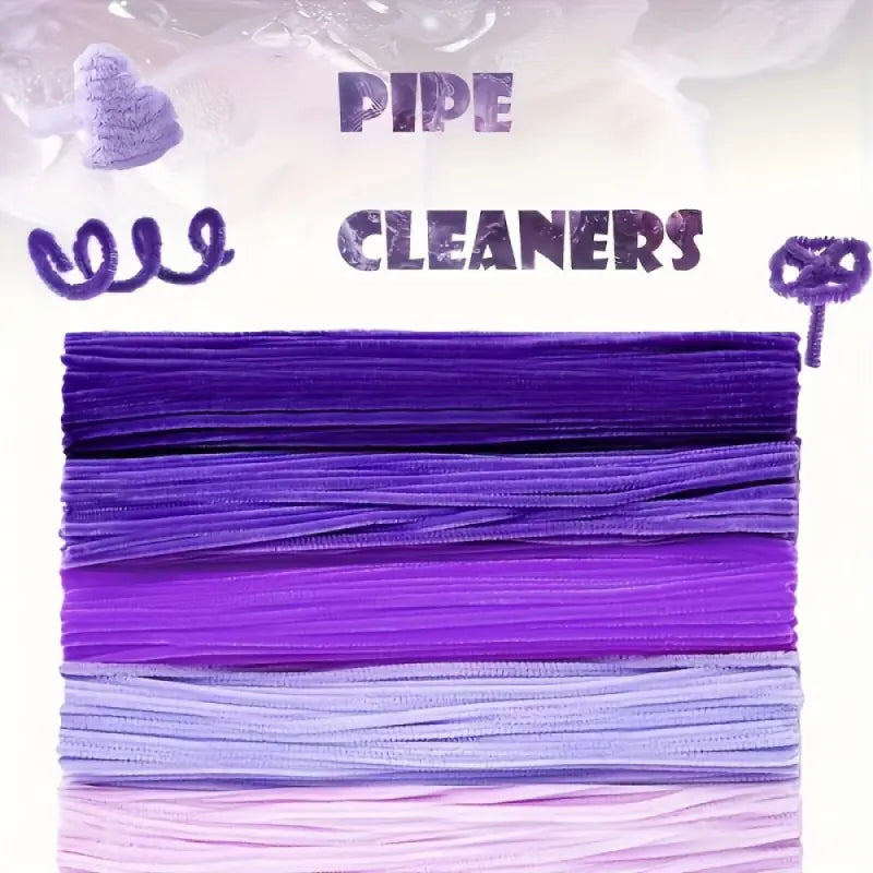 500-piece purple twist stick set, mixed-color pipe cleaners, Craft, suitable for DIY handmade art projects!