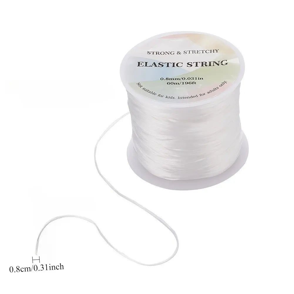 1 Roll Of 0.8mm Elastic Thread (about 2362.2 inch) Suitable For DIY Jewelry Bracelet Necklace Making -Beading Cords & Threads