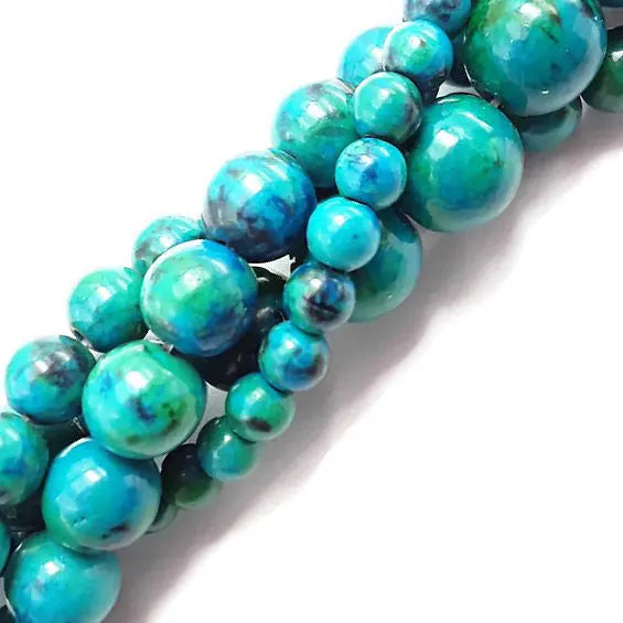 Azurite Smooth Round Beads 4mm 6mm 8mm 10mm 12mm 15.5" per Strand