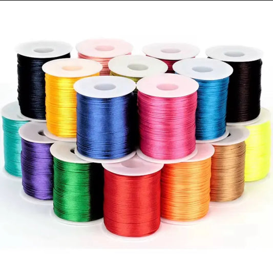 1mm Nylon Satin Braiding Cord - 100 Yards, Durable & Flexible, Ideal for DIY Crafts, Beaded Jewelry, Macrame Bracelets, Chinese Knotting, Easy to Use & Store