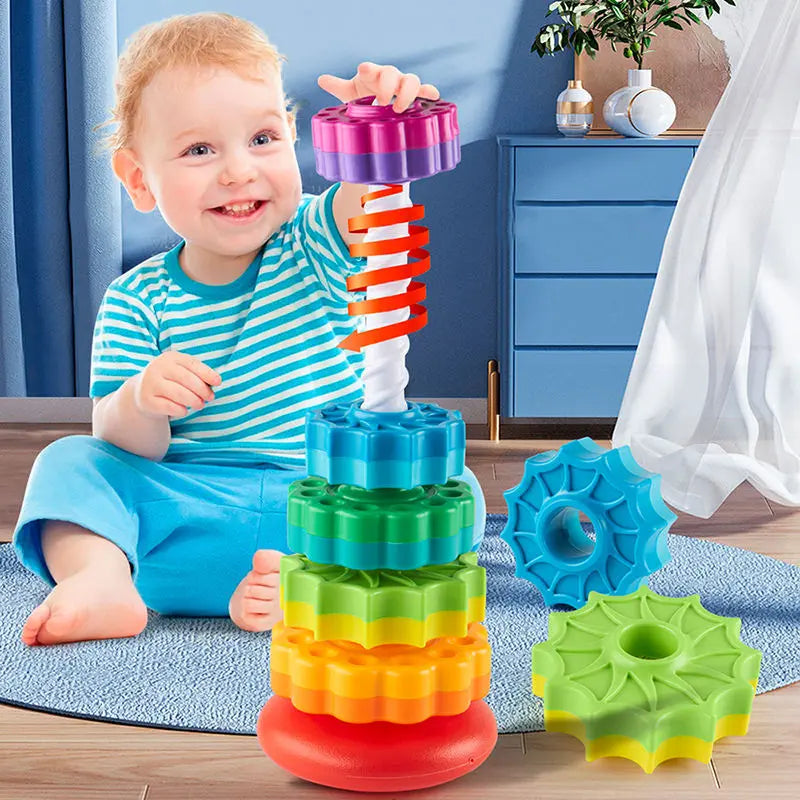 Rotating Stacking Toy, 1 Set Colorful Spinning Stacker, Early Education Educational Toy, Interactive Learning Toy for Kids, Multi-Activity Playset, Learning Materials